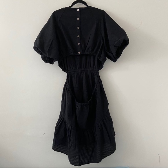 Madewell Seersucker Puff-Sleeve Cutout Mini Dress Size XXL - Picture 7 of 8